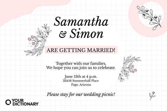 Wedding Invitation Wording Example